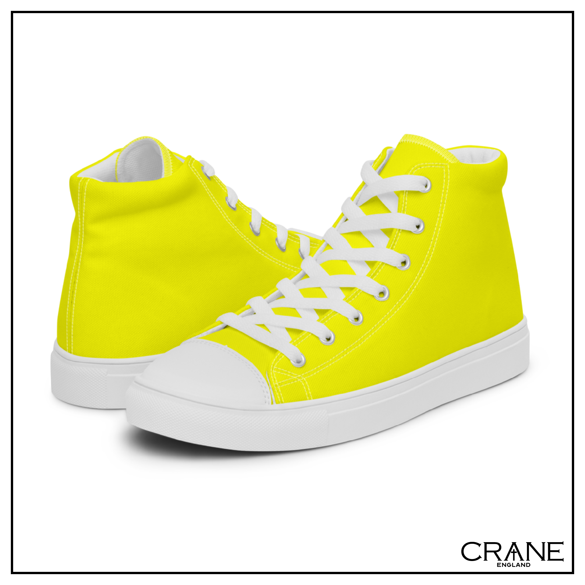 Women’s High Top Canvas Sneakers – Yellow