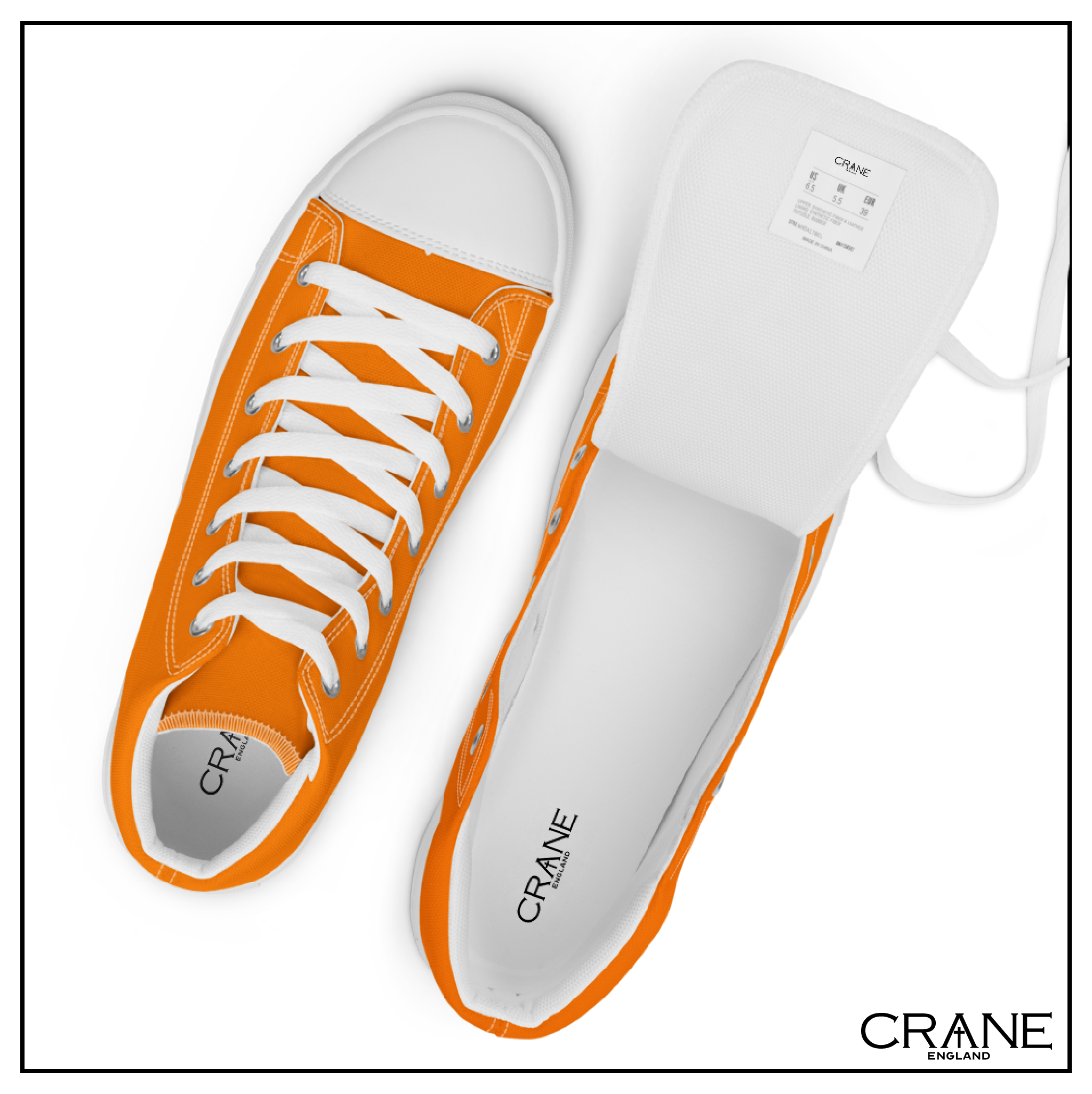 Men’s High Top Canvas Sneakers – Ember Orange