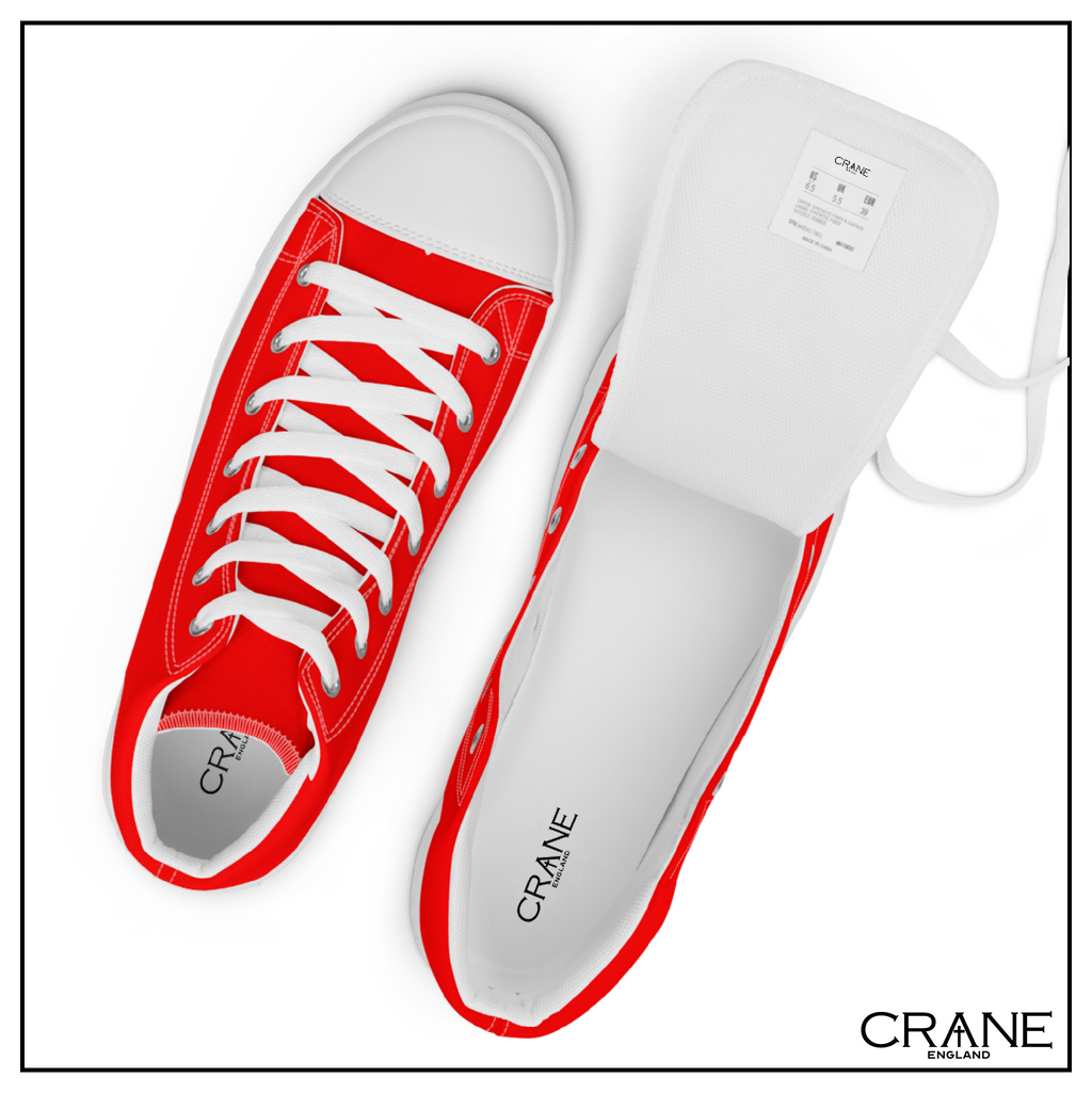 Men’s High Top Canvas Sneakers – Crimson Red