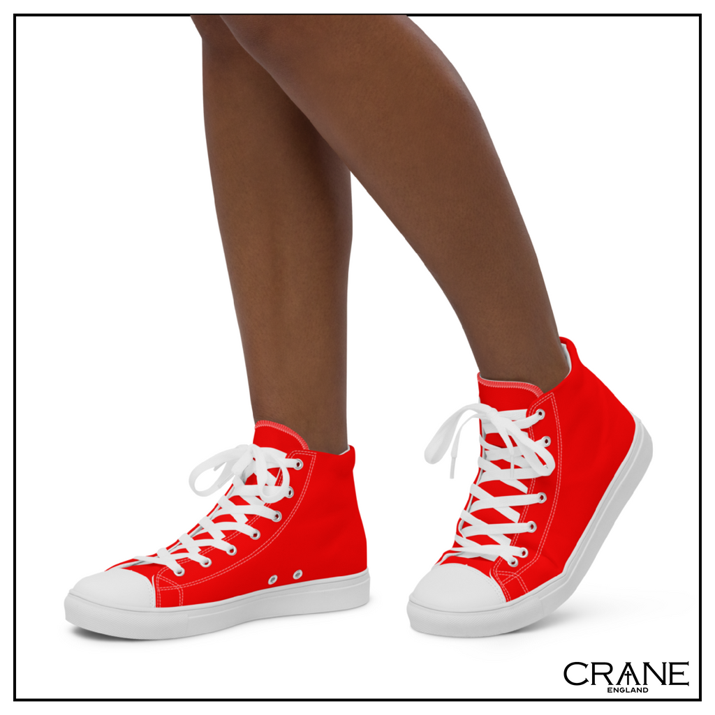 Women’s High Top Canvas Sneakers – Red