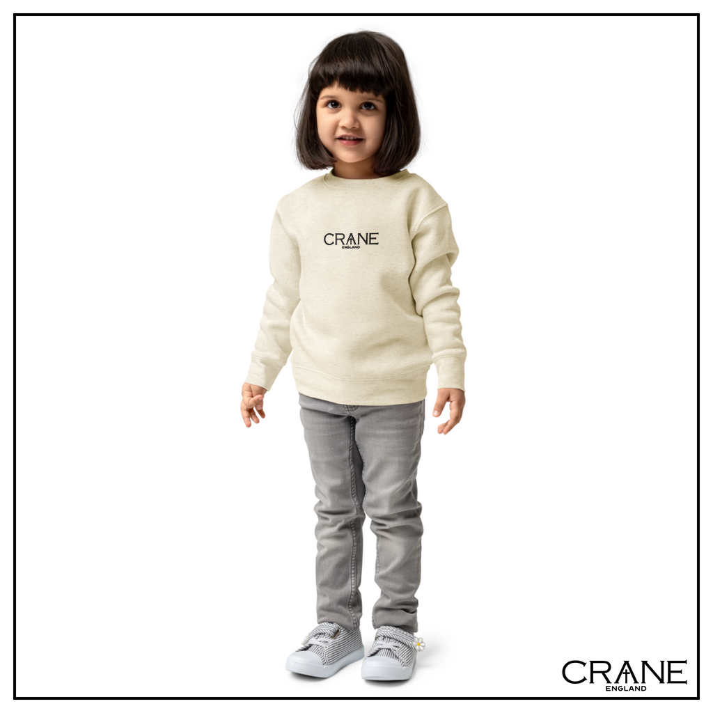Kids Embroidered Fleece Sweatshirt —  Pink, Grey and Beige