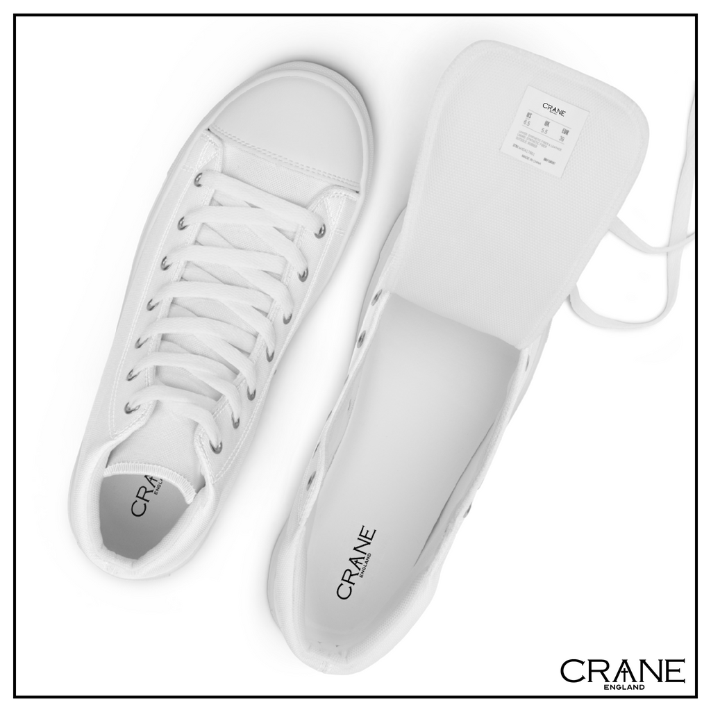 Women’s High Top Canvas Sneakers – White