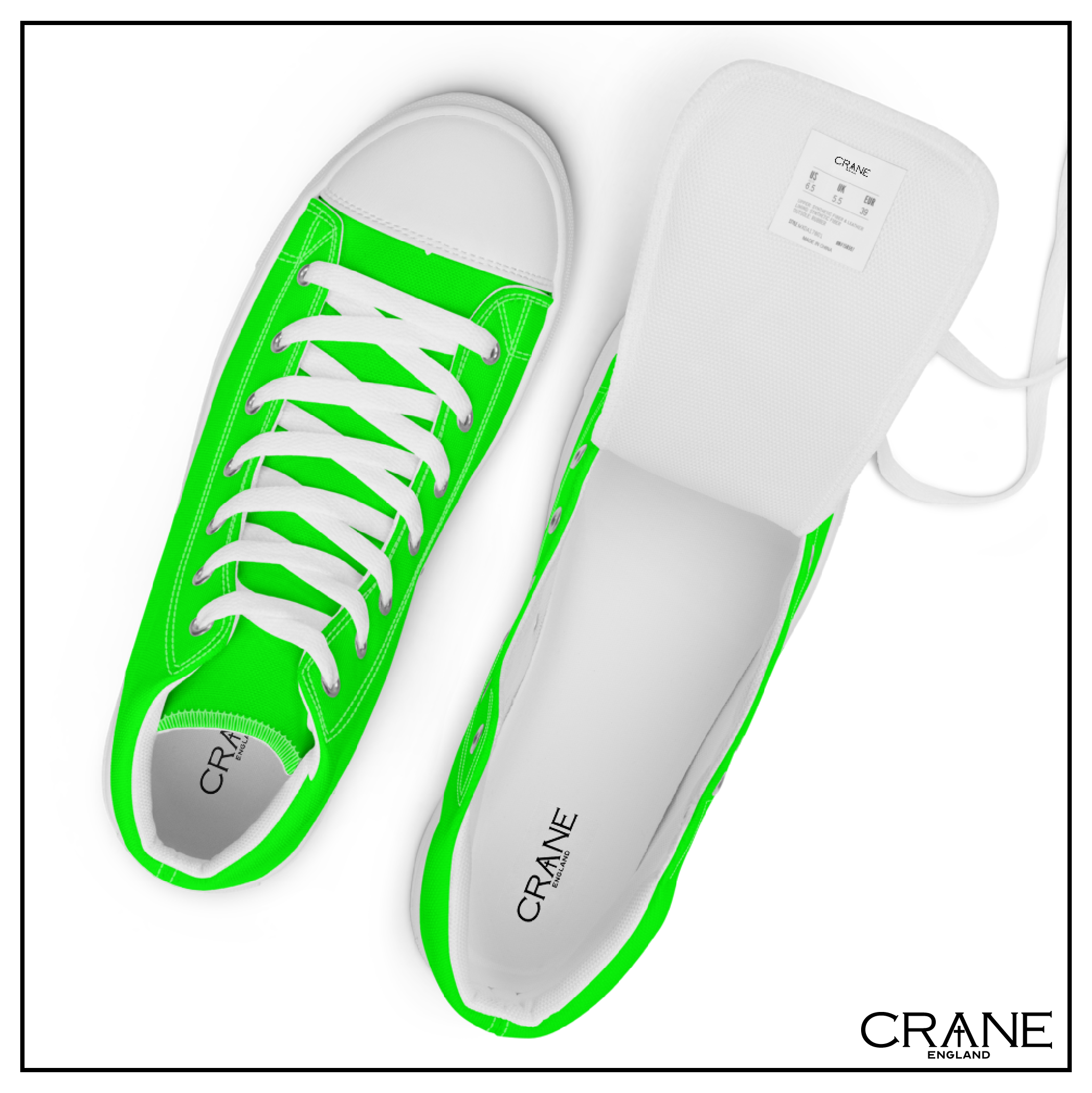 Men’s High Top Canvas Sneakers – Eden Green