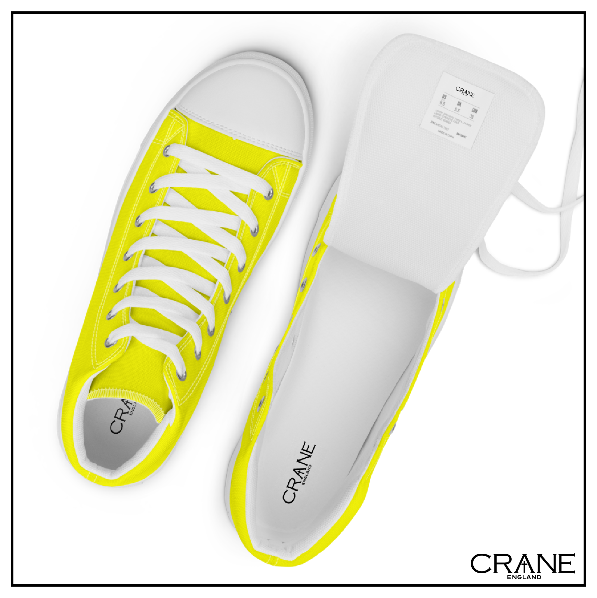 Women’s High Top Canvas Sneakers – Yellow