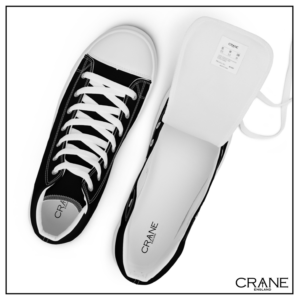 Men’s High Top Canvas Sneakers – Midnight Black