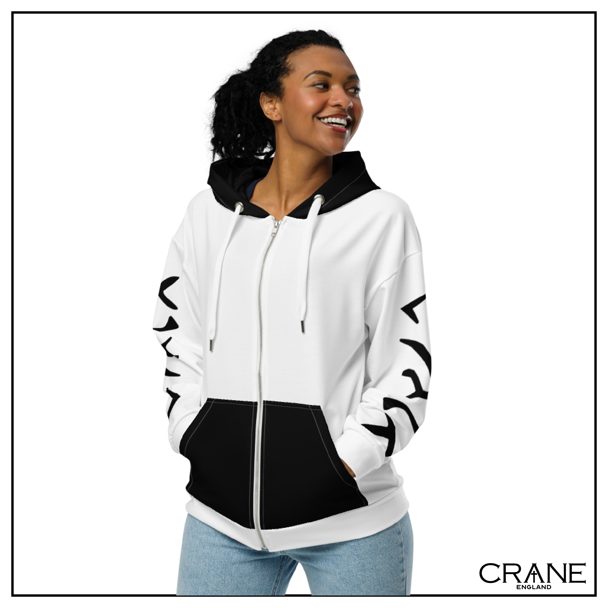 Women's Aramaic Sleeves Zip Hoodie