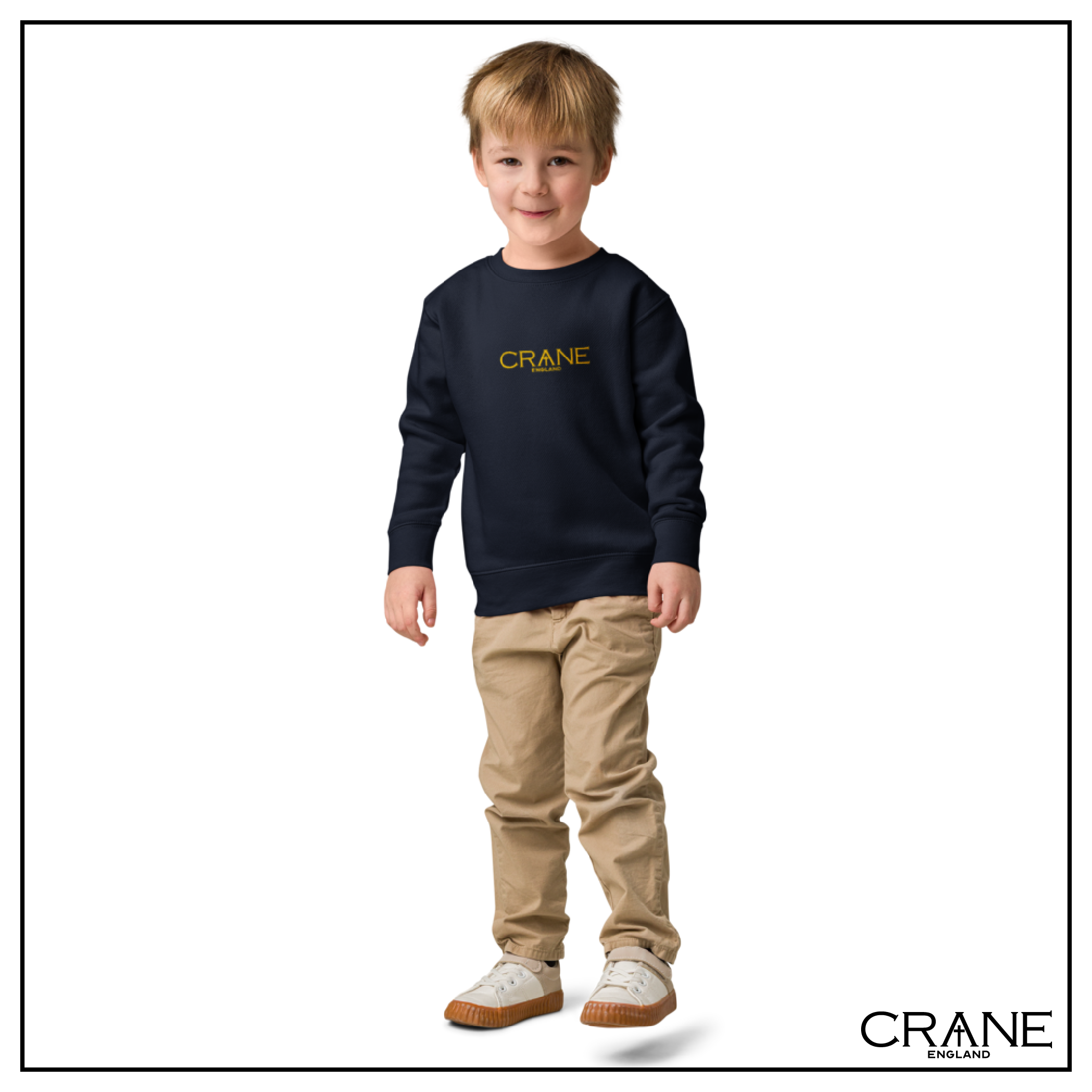 Kids Embroidered Fleece Sweatshirt —  Black, Navy and Red