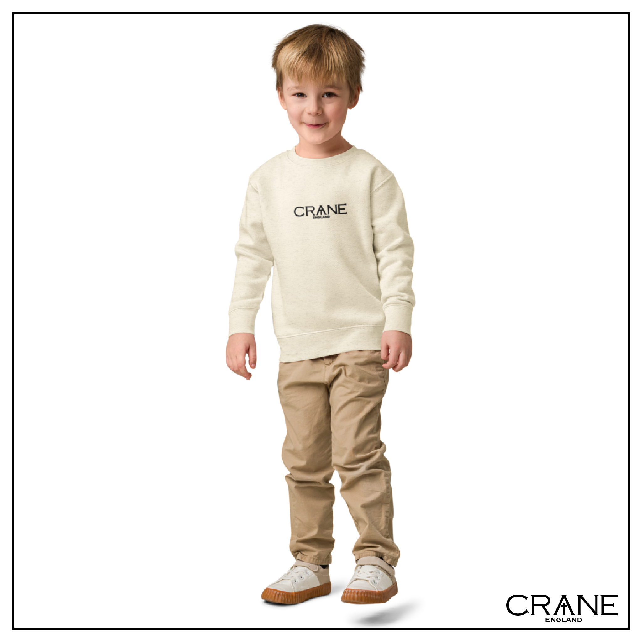 Kids Embroidered Fleece Sweatshirt —  Pink, Grey and Beige