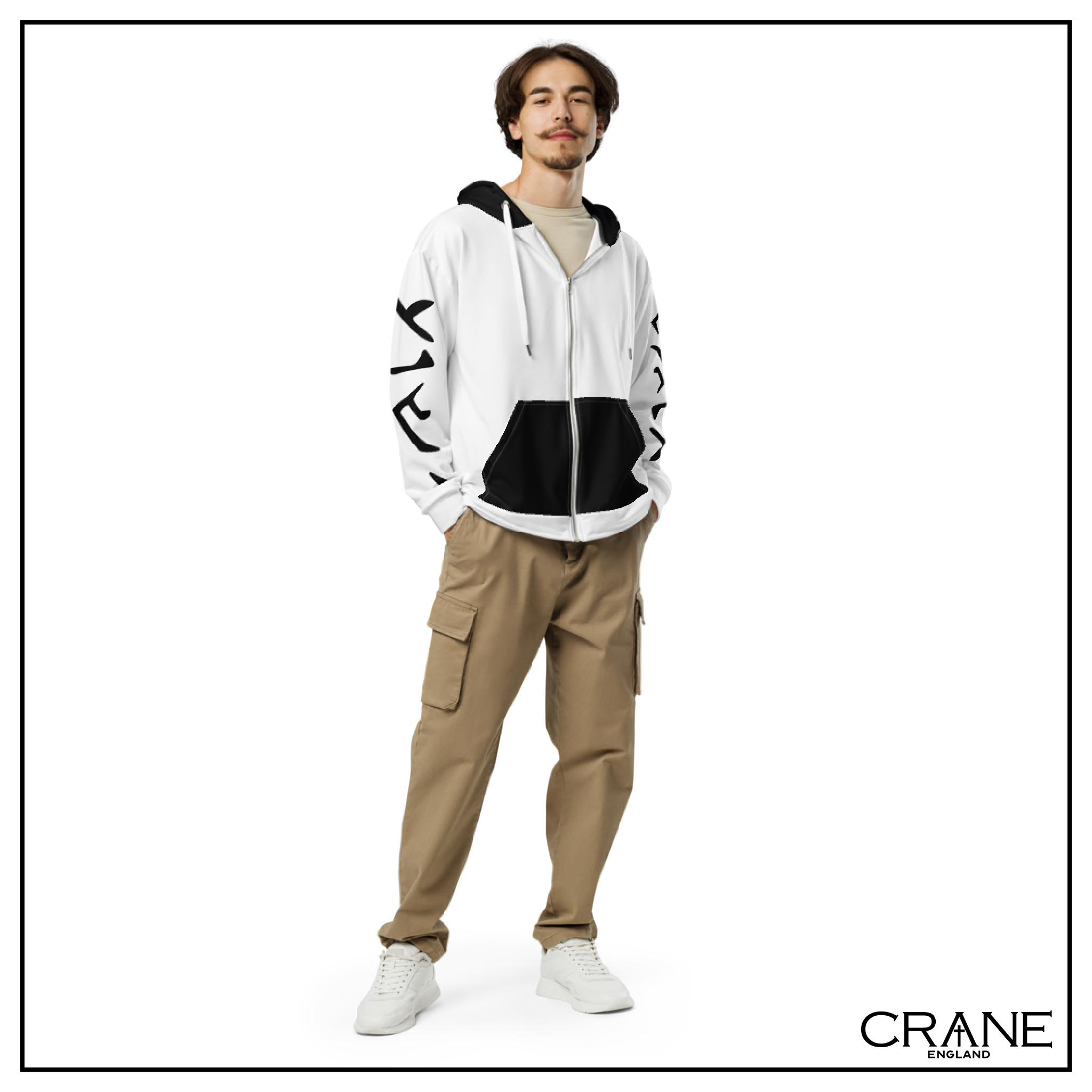 Men's Aramaic Sleeves Zip Hoodie