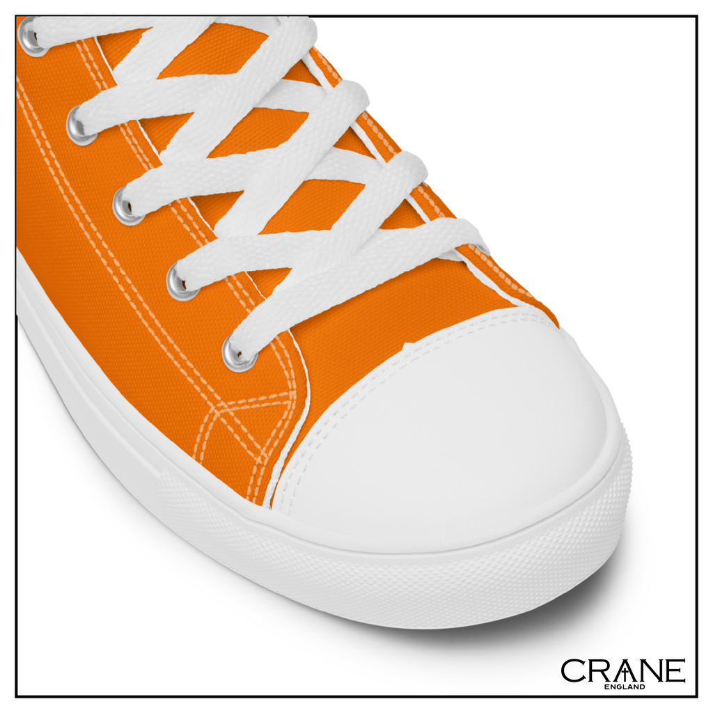 Men’s High Top Canvas Sneakers – Ember Orange