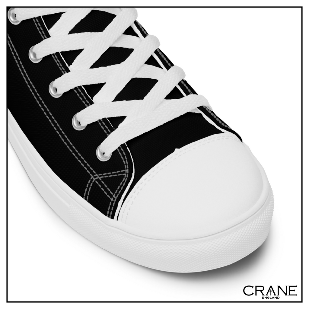 Women’s High Top Canvas Sneakers – Black