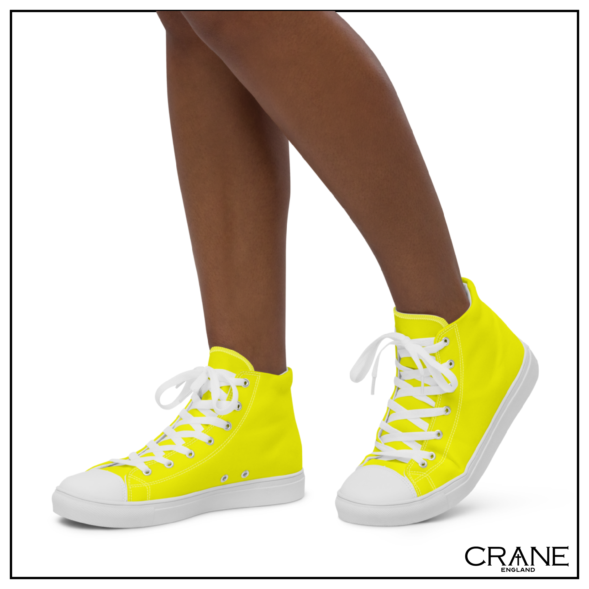 Women’s High Top Canvas Sneakers – Yellow