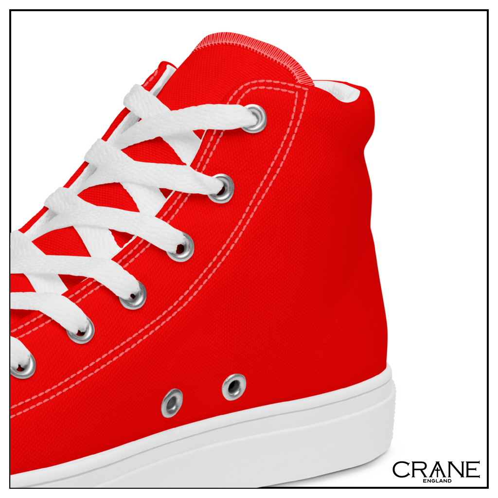 Men’s High Top Canvas Sneakers – Crimson Red