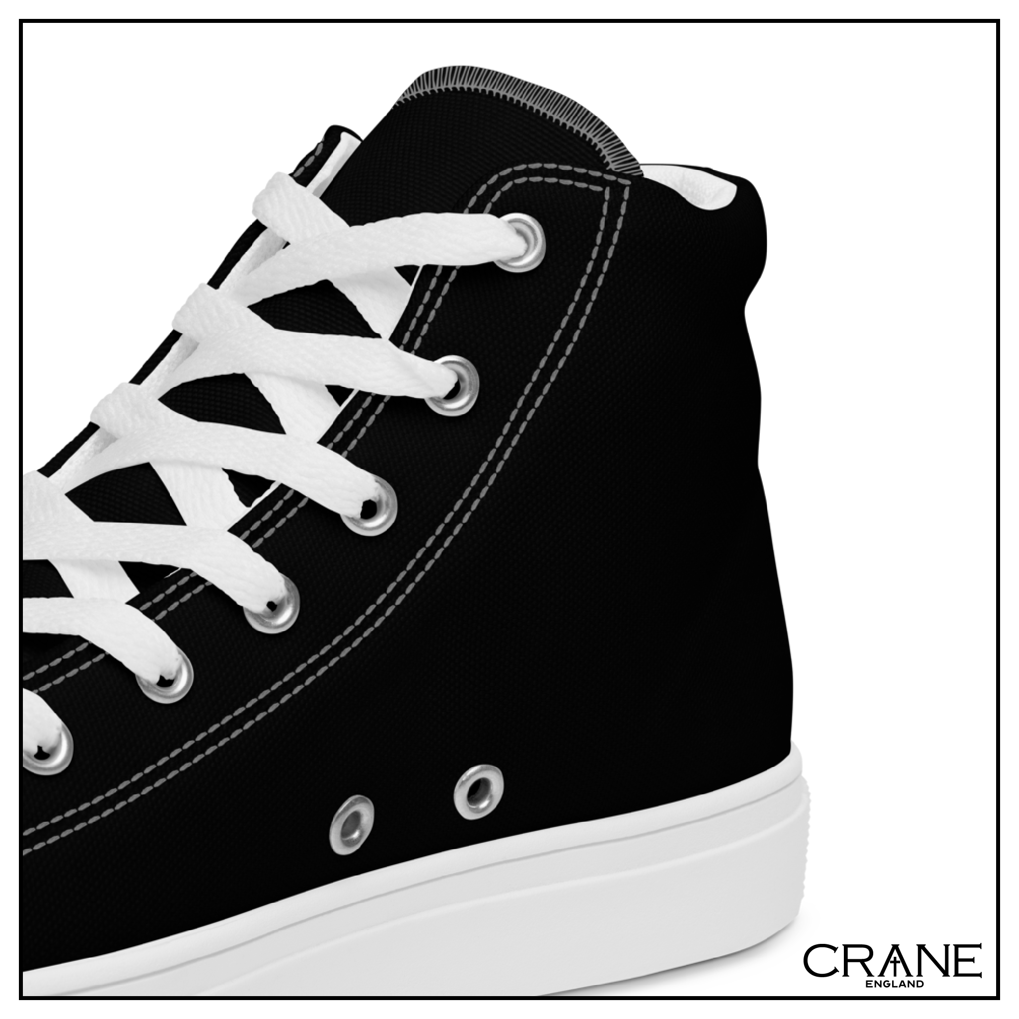 Women’s High Top Canvas Sneakers – Black