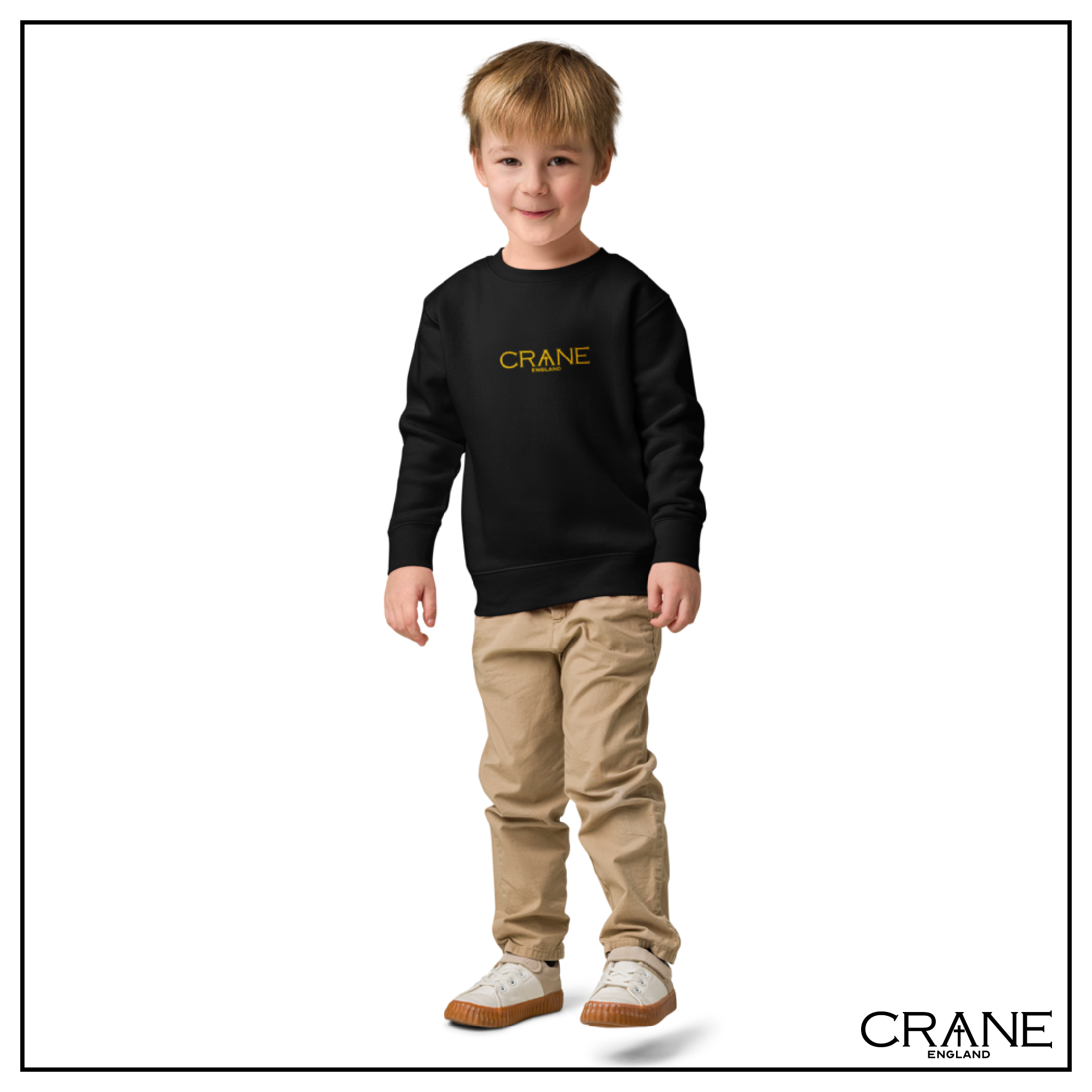 Kids Embroidered Fleece Sweatshirt —  Black, Navy and Red