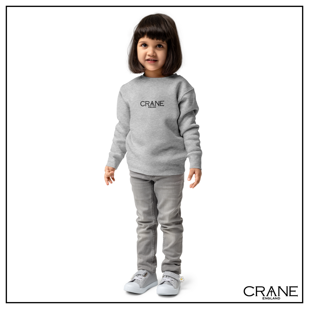 Kids Embroidered Fleece Sweatshirt —  Pink, Grey and Beige