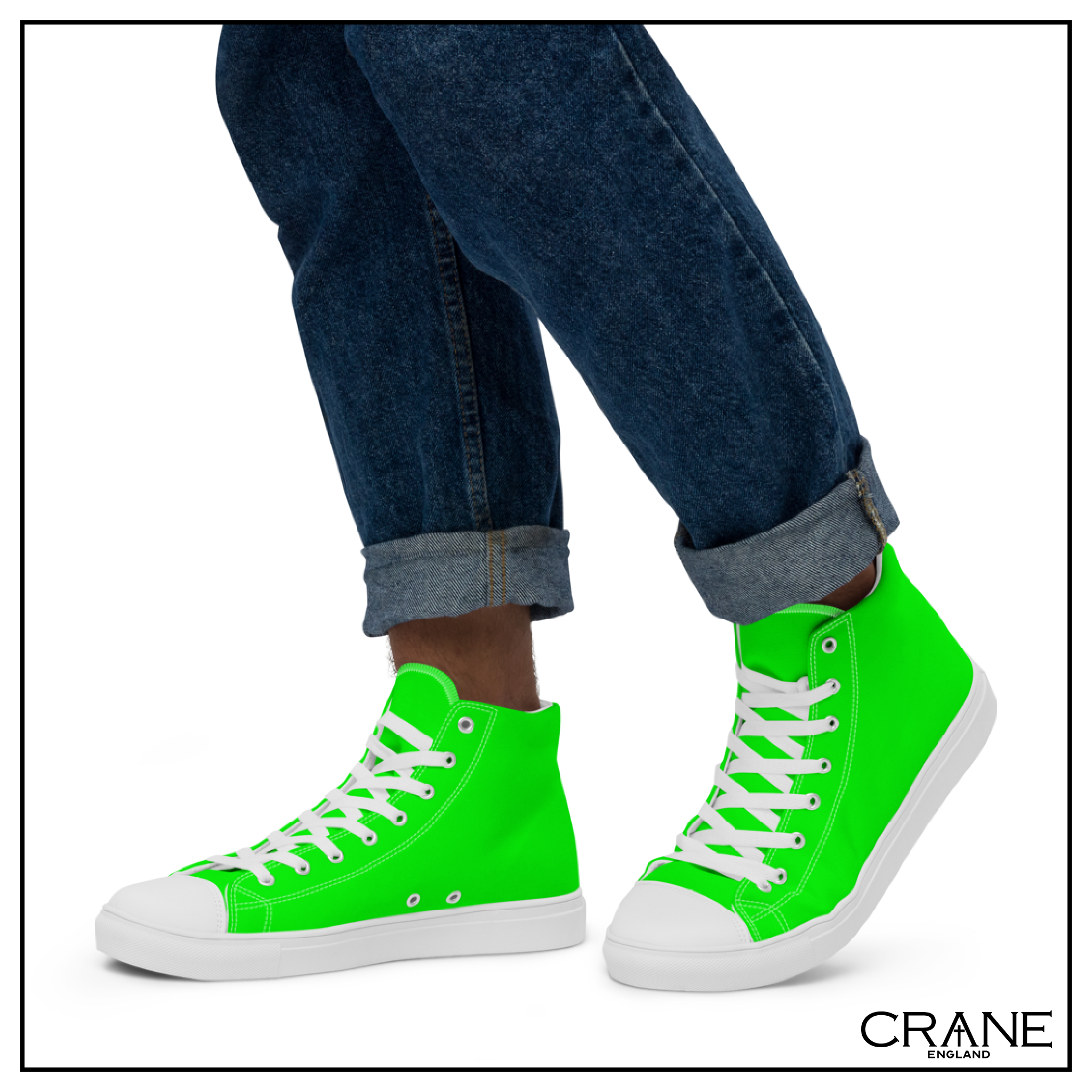 Men’s High Top Canvas Sneakers – Eden Green