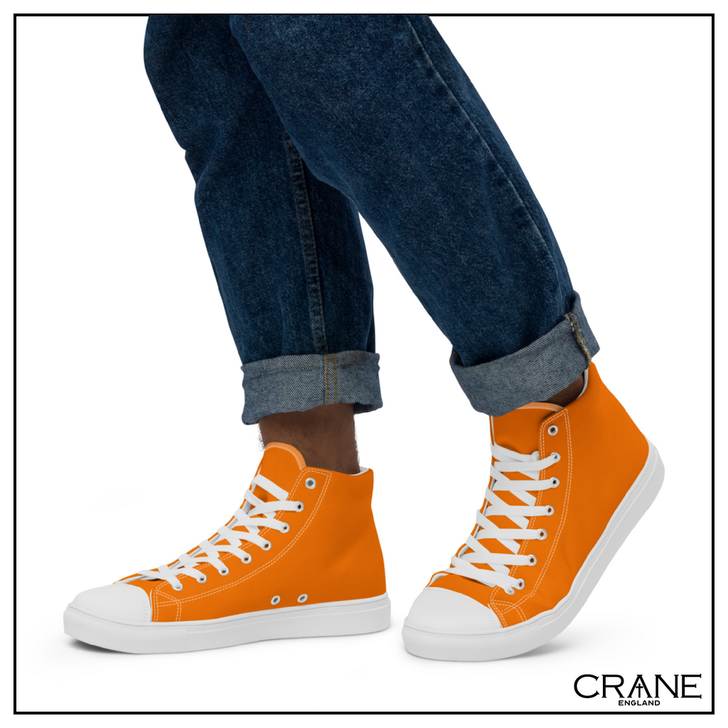 Men’s High Top Canvas Sneakers – Ember Orange