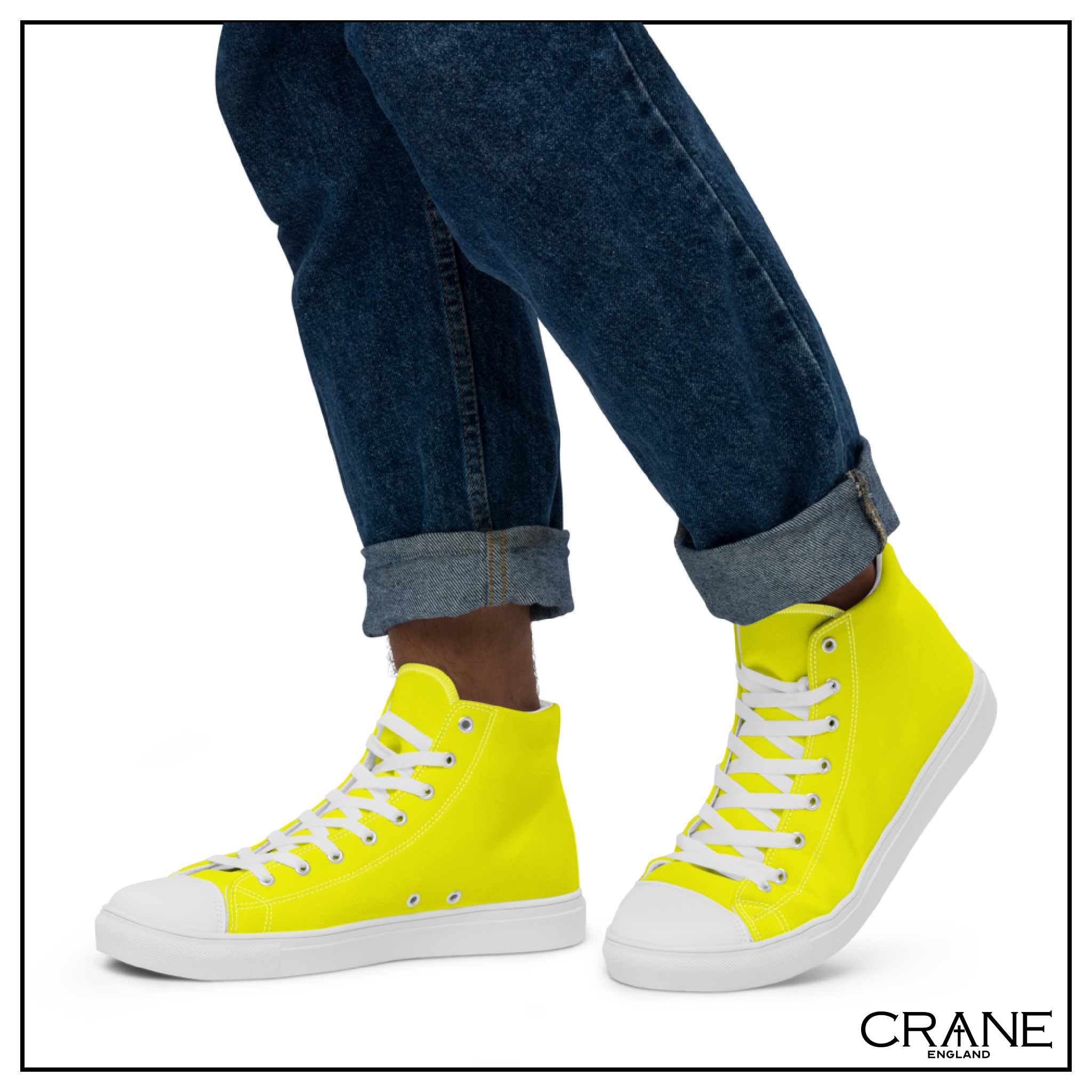 Men’s High Top Canvas Sneakers – Solar Yellow