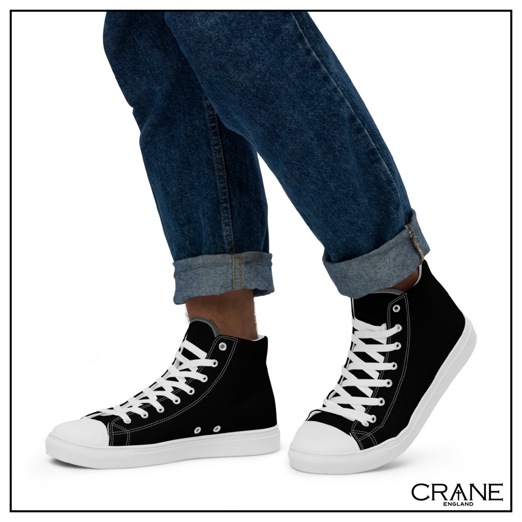 Men’s High Top Canvas Sneakers – Midnight Black