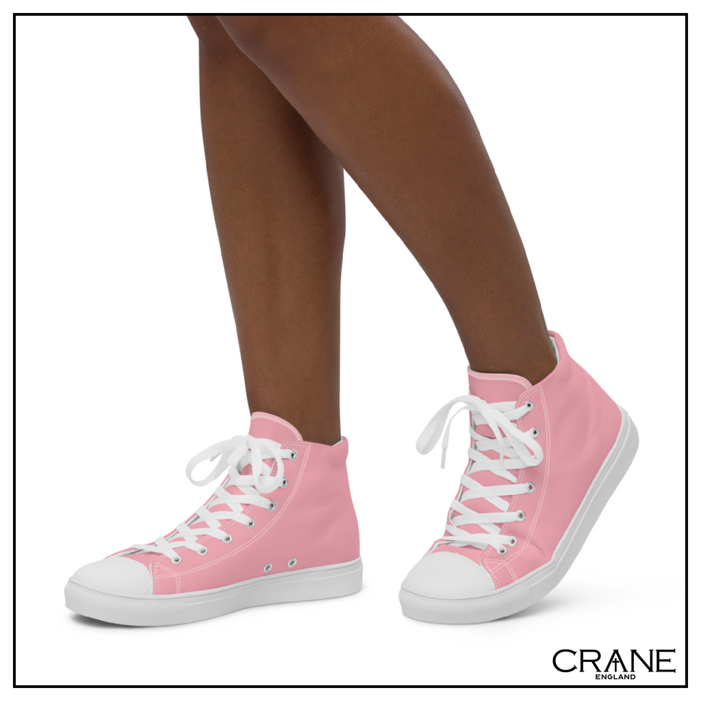 Women’s High Top Canvas Sneakers – Pink