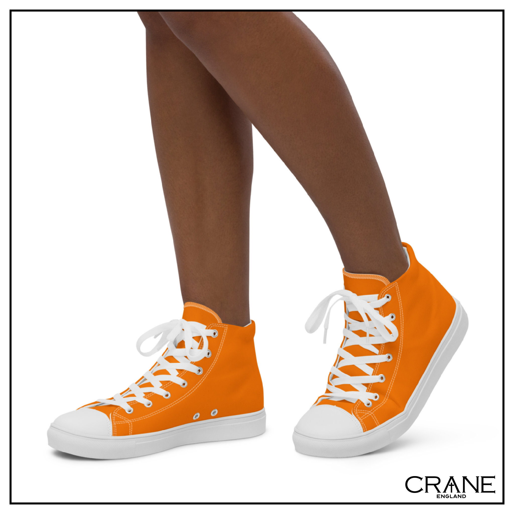 Women’s High Top Canvas Sneakers – Orange