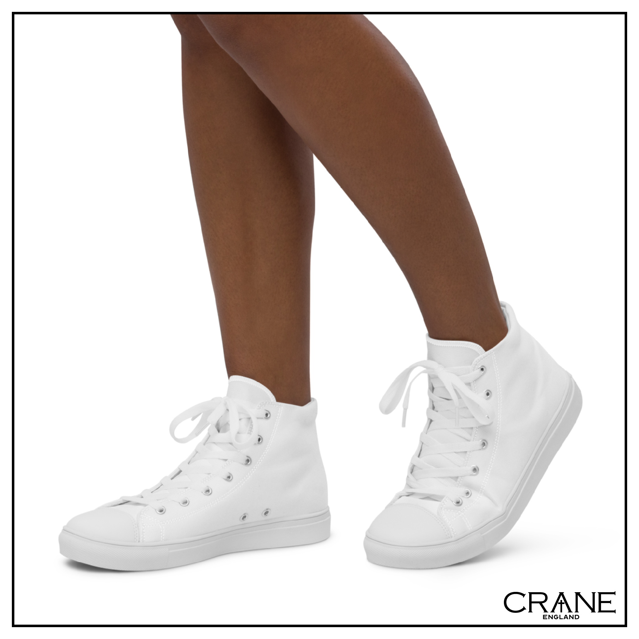 Women’s High Top Canvas Sneakers – White