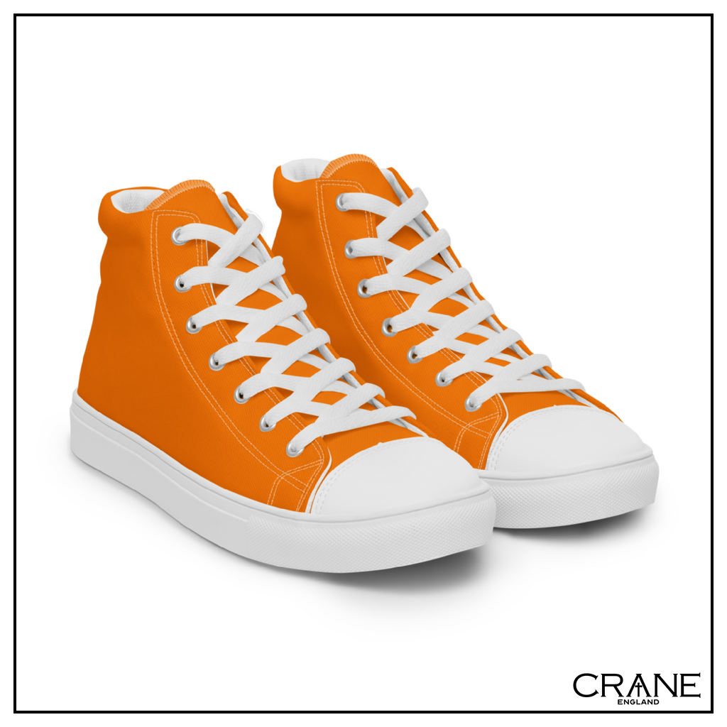 Men’s High Top Canvas Sneakers – Ember Orange
