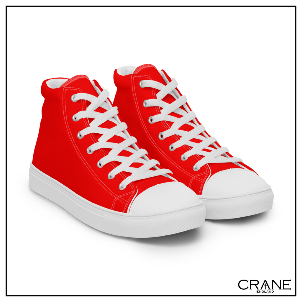 Men’s High Top Canvas Sneakers – Crimson Red