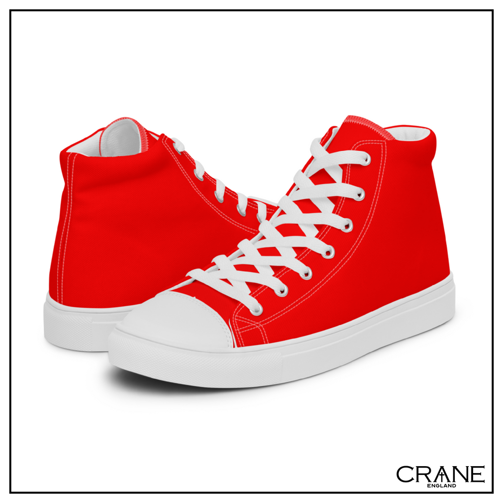 Men’s High Top Canvas Sneakers – Crimson Red