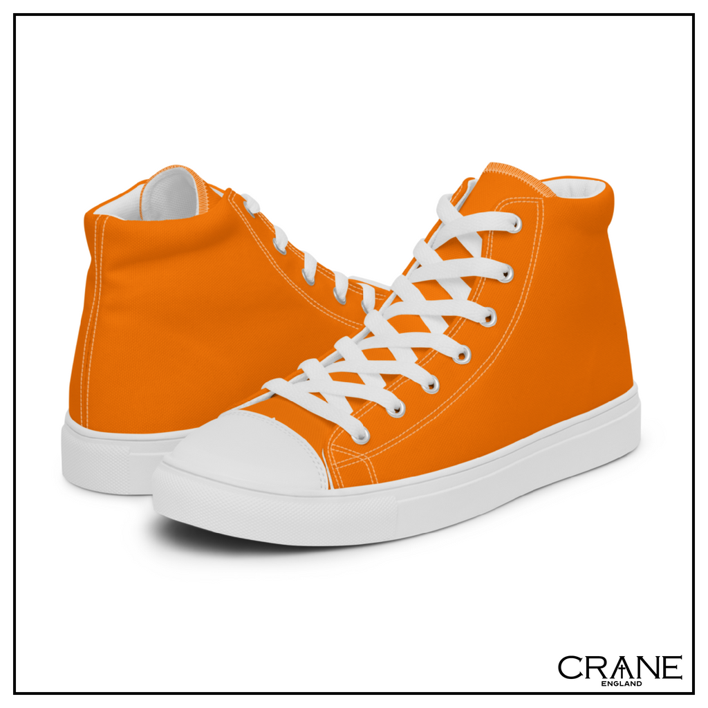 Men’s High Top Canvas Sneakers – Ember Orange